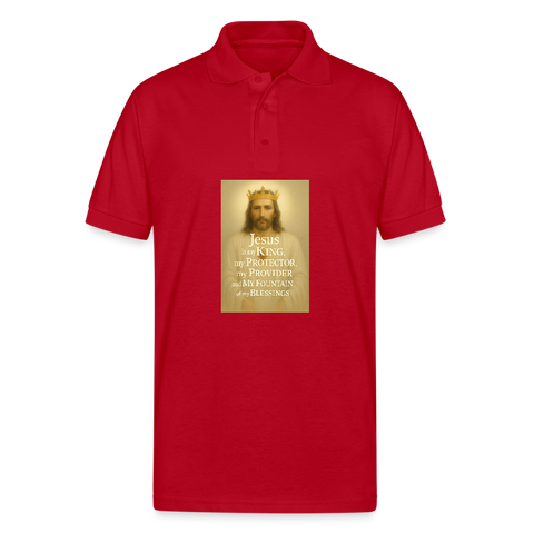 Gildan Unisex 50/50 Jersey Polo - red