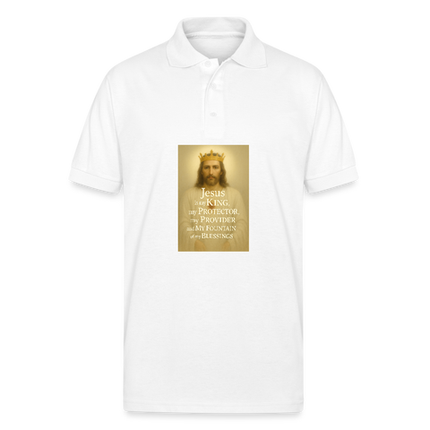 Gildan Unisex 50/50 Jersey Polo - white